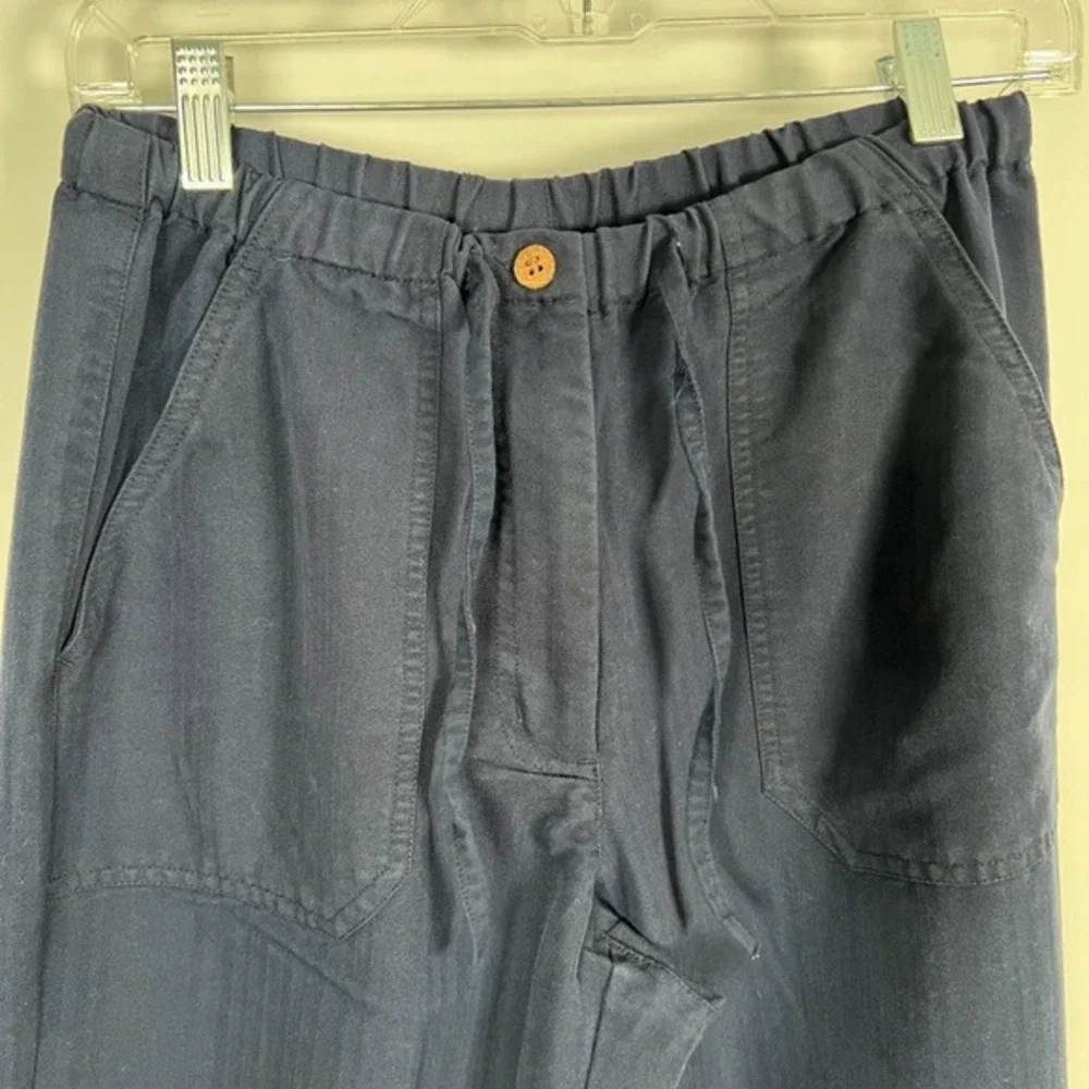 Havana‎ Jack Casual Wide Leg Lounge Pants Navy Size SM Drawstring Beachwear